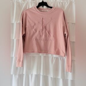 Calvin Klein Pink Cropped Sweatshirt NWOT